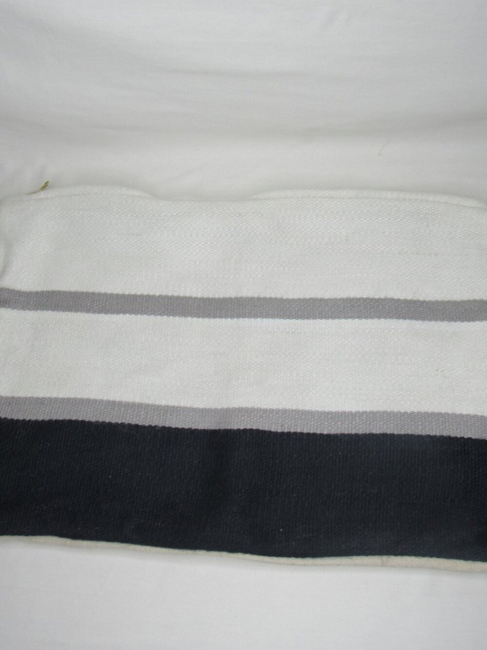 Pottery Barn THEO Striped Lumbar Pillow Cover Blue Gray White
